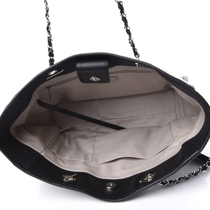 Chanel Glazed Calfskin Small Deauville Tote Black 5 of 14