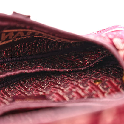 Christian Dior Velvet Oblique Saddle Bag Burgundy 6 of 10