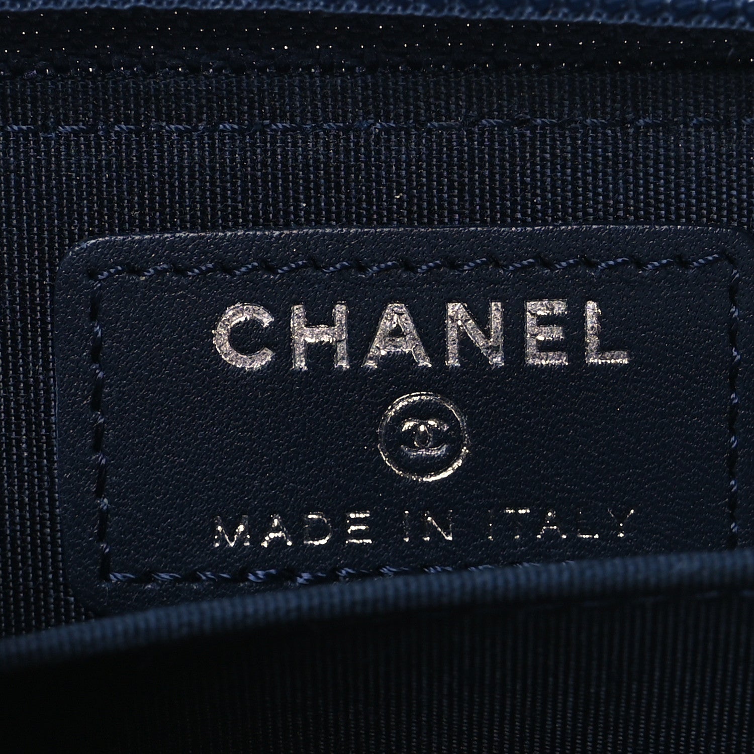 Chanel Calfskin Chevron Quilted Zip Around Boy Coin Purse Navy Blue 8 of 11