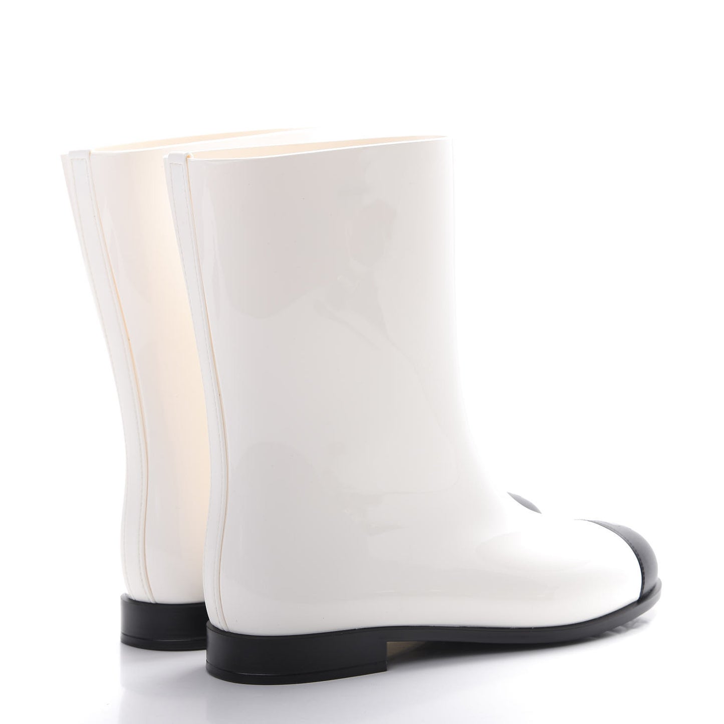 Rubber Rain Boots 41 Ivory Black