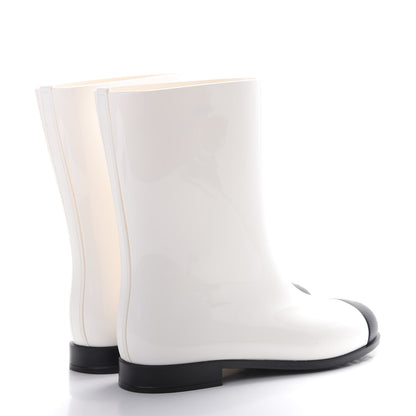 Chanel Rubber Rain Boots 41 Ivory Black 4 of 11