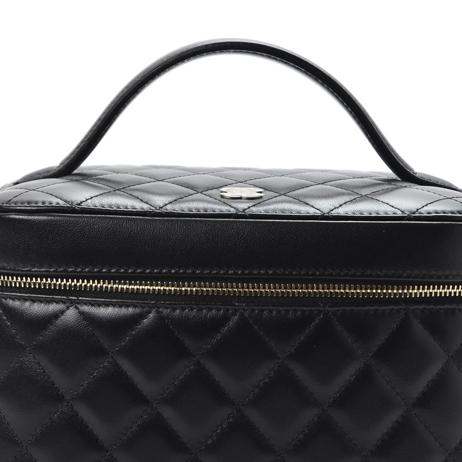 Chanel Lambskin Quilted Large Vanity Pouch Black 9 of 10