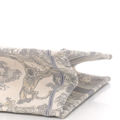 Christian Dior Canvas Embroidered Medium Dioriviera Toile De Jouy Book Tote Gray 9 of 9