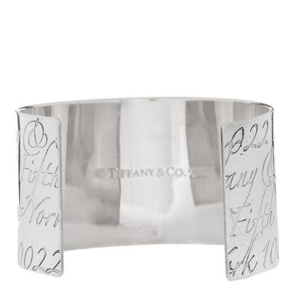 Tiffany Sterling Silver Wide Notes Cuff Bracelet 3 of 4