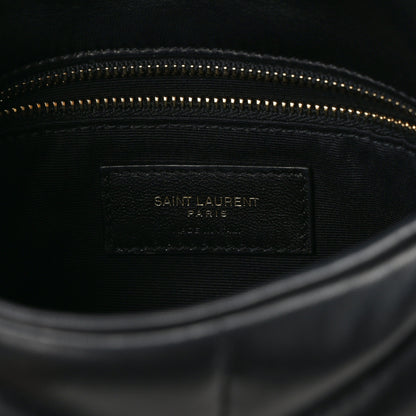 Saint Laurent Lambskin Quilted Toy Loulou Puffer Monogram Chain Satchel Black 6 of 12