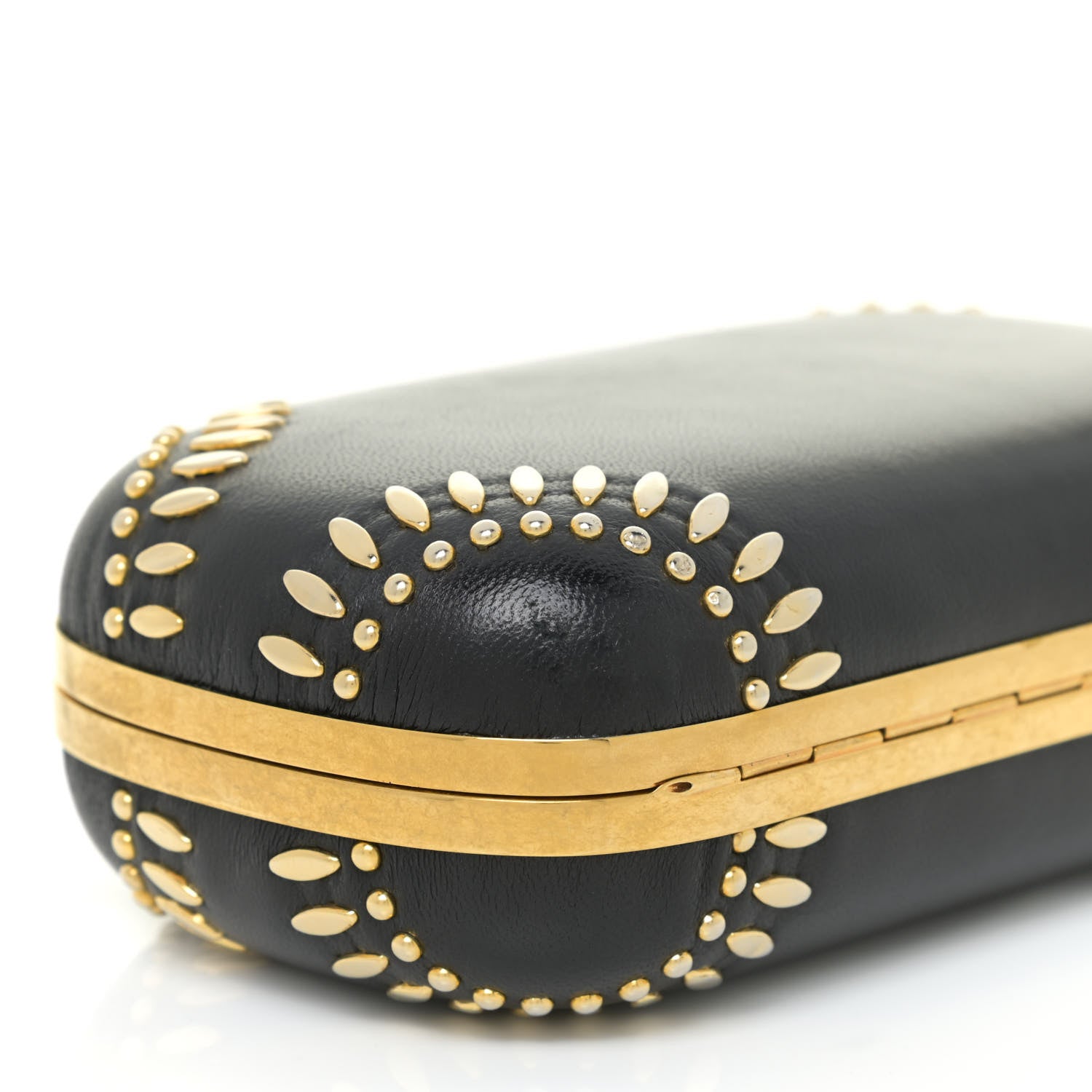 Alexander McQueen Nappa Studded Skull Box Clutch Black 5 of 16