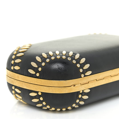 Alexander McQueen Nappa Studded Skull Box Clutch Black 5 of 16