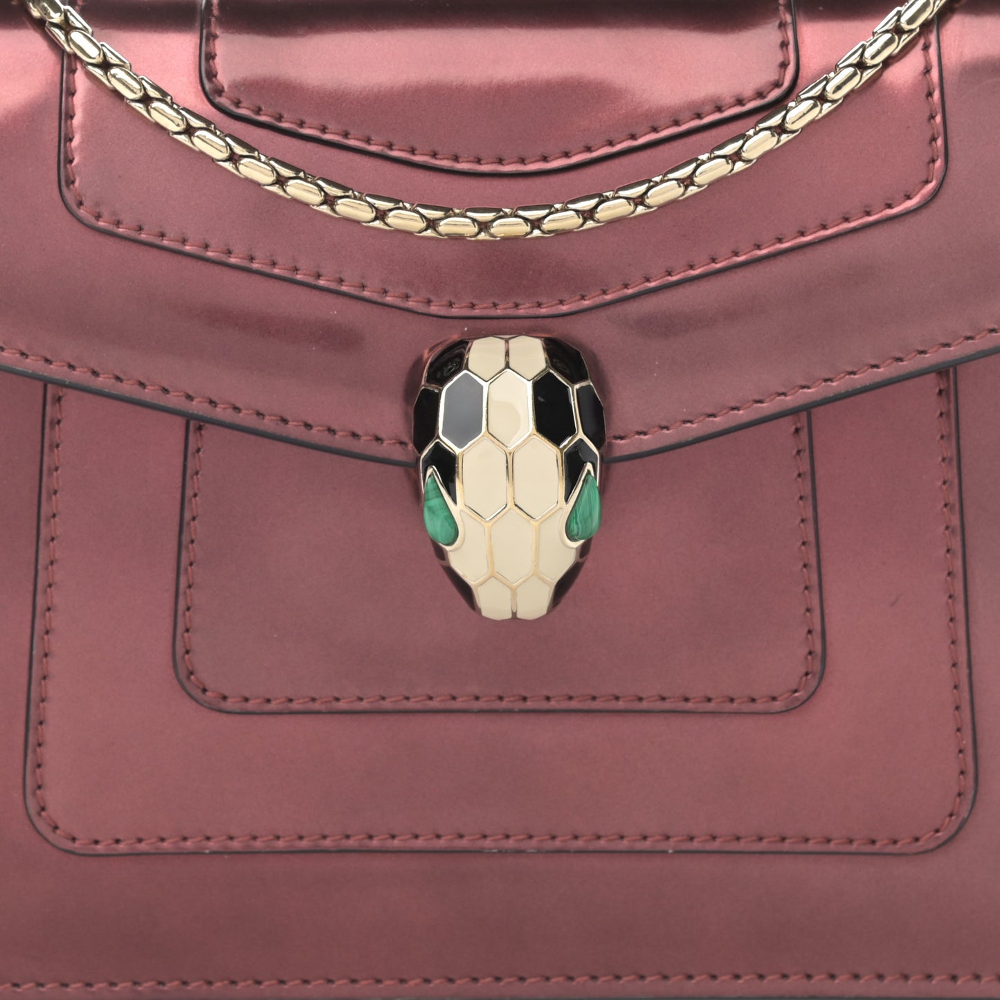 Metallic Calfskin Small Serpenti Forever Snake Strap Crossbody Bag Dark Red