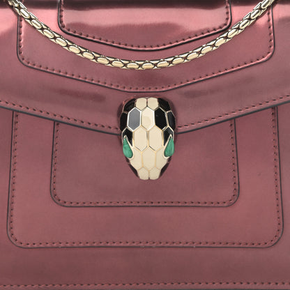 Bulgari Metallic Calfskin Small Serpenti Forever Snake Strap Crossbody Bag Dark Red 10 of 12
