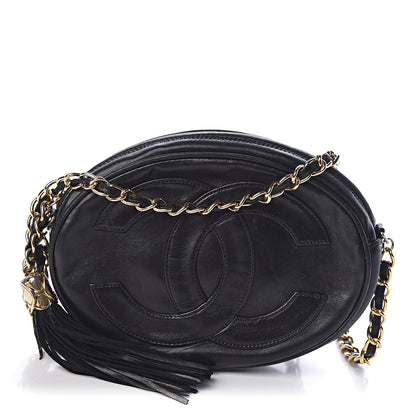 Chanel Lambskin Round Tassel Crossbody Bag Black 1 of 9