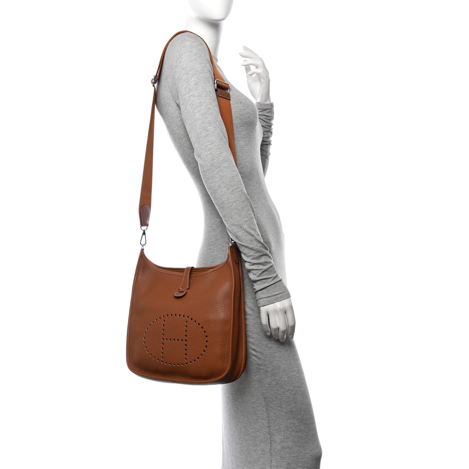 Hermes Taurillon Clemence Evelyne III PM Gold 2 of 15