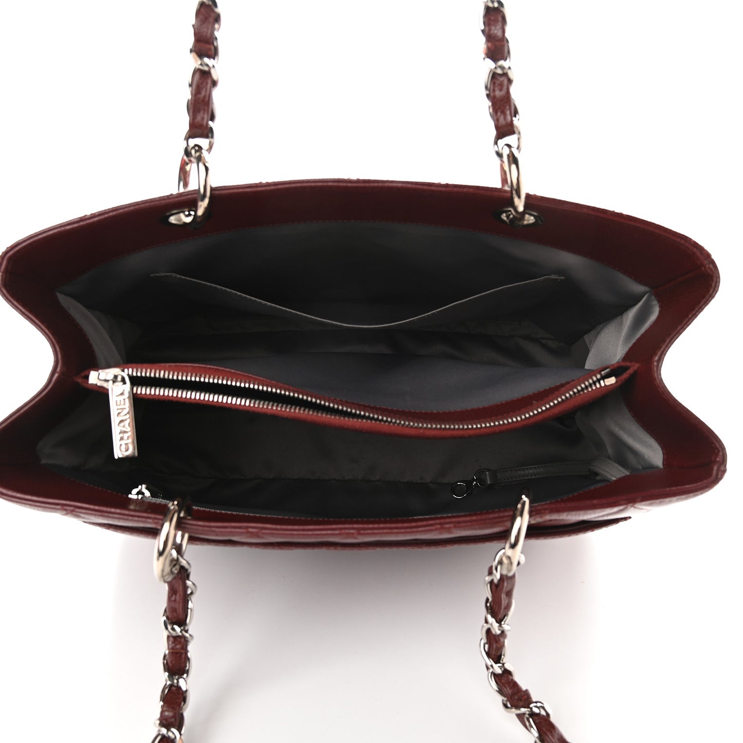 Caviar Quilted Grand Shopping Tote GST Burgundy