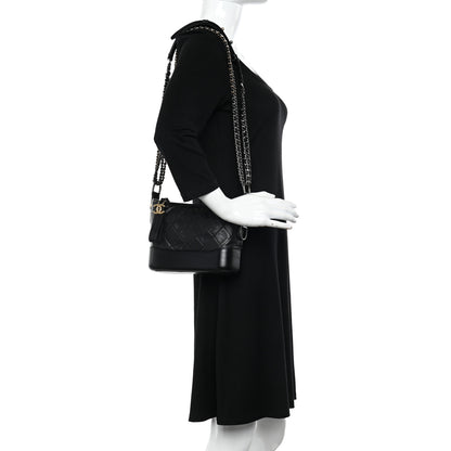 Chanel Aged Calfskin Quilted Small Gabrielle Hobo Black 2 of 9