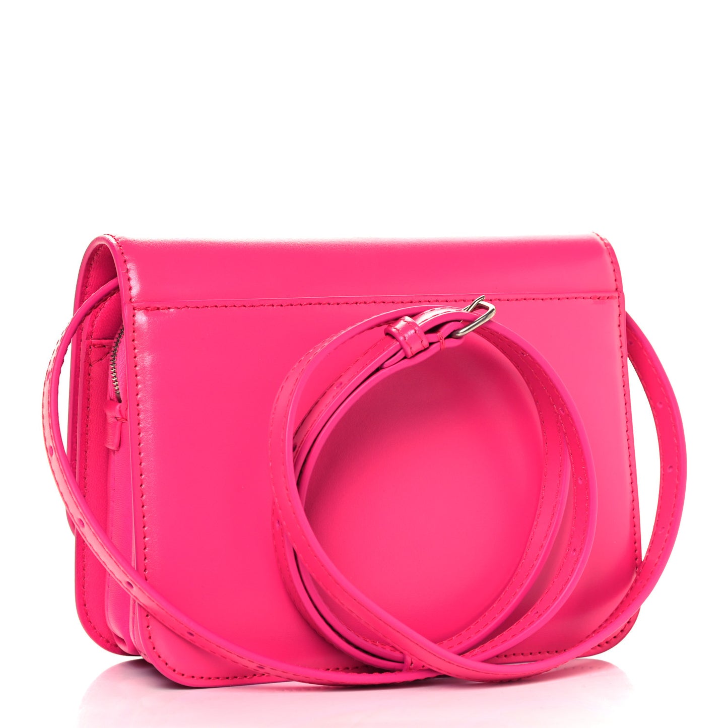 Shiny Box Calfskin Small B Bag Acid Fuchsia