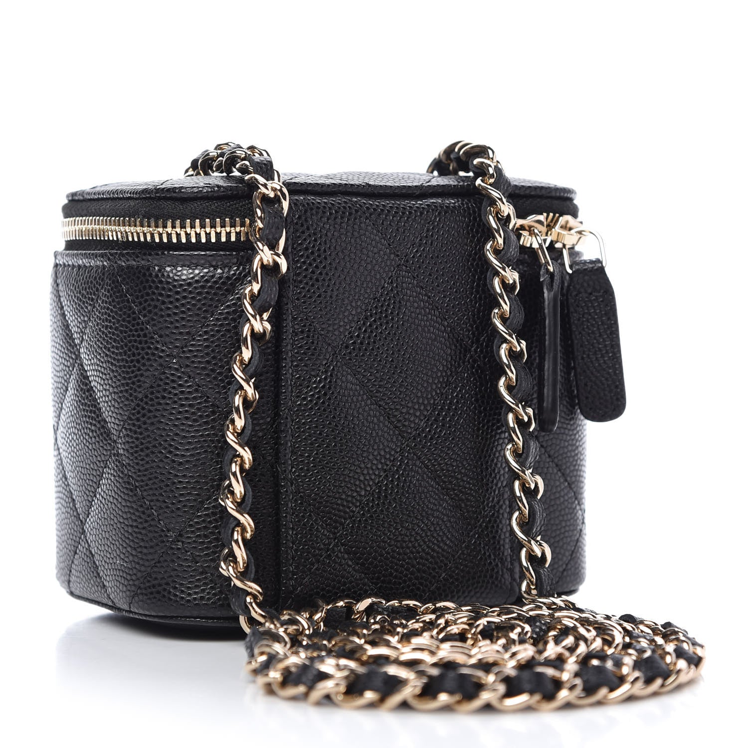 Chanel Caviar Quilted Mini Vanity Case With Chain Black 3 of 10