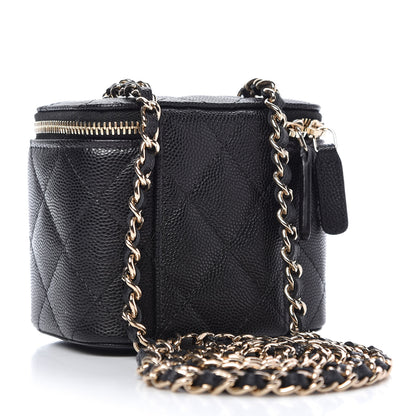 Chanel Caviar Quilted Mini Vanity Case With Chain Black 3 of 10