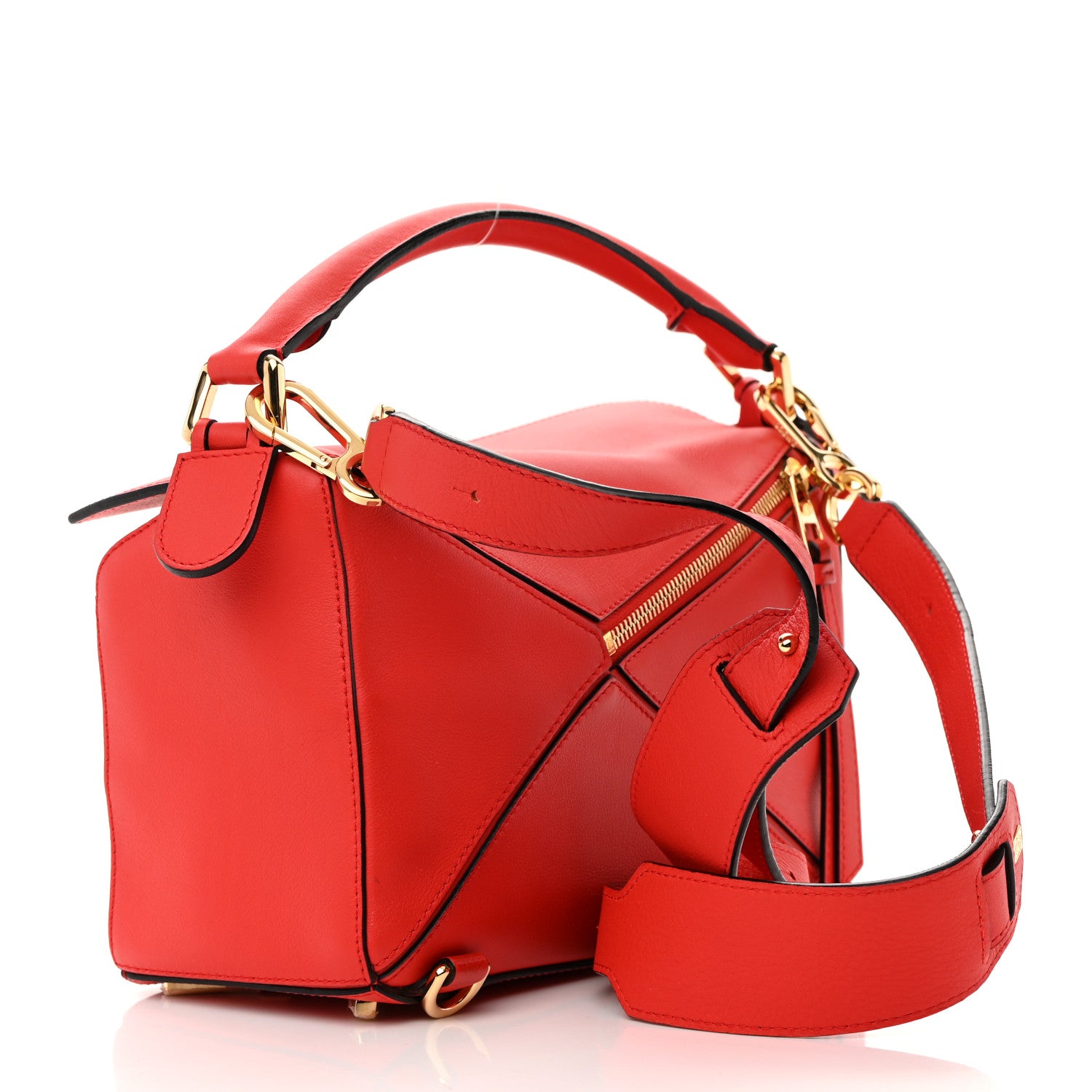 Loewe Calfskin Small Puzzle Bag Scarlet 3 of 12