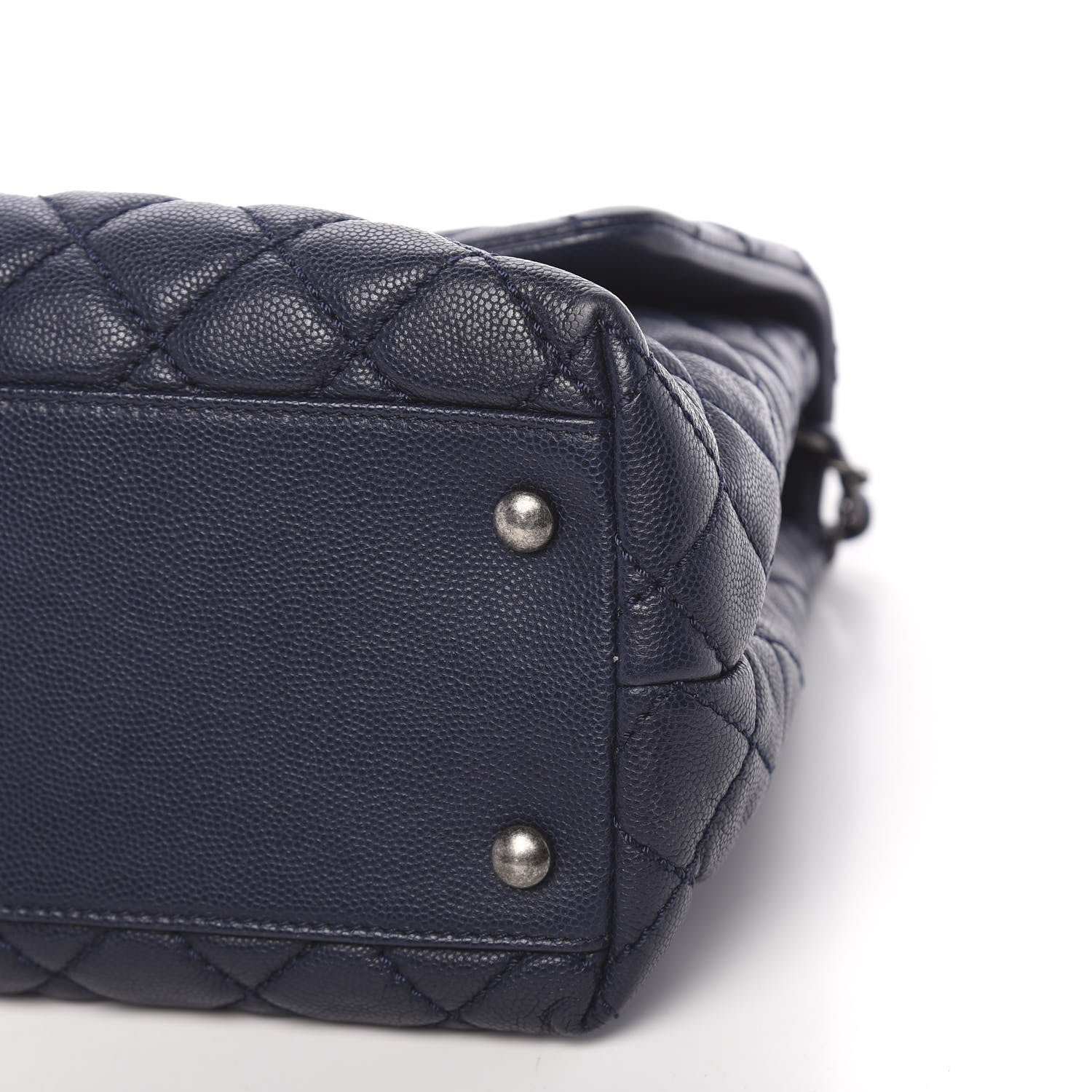 Chanel Caviar Quilted Medium Coco Handle Flap Navy Blue 9 of 11