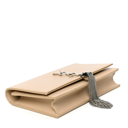 Saint Laurent Smooth Calfskin Classic Monogram Kate Tassel Chain Wallet Light Natural 3 of 4