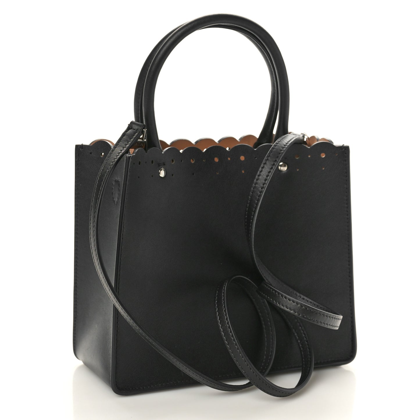 Calfskin Laser Cut Fiori Garance 20 Tote Black
