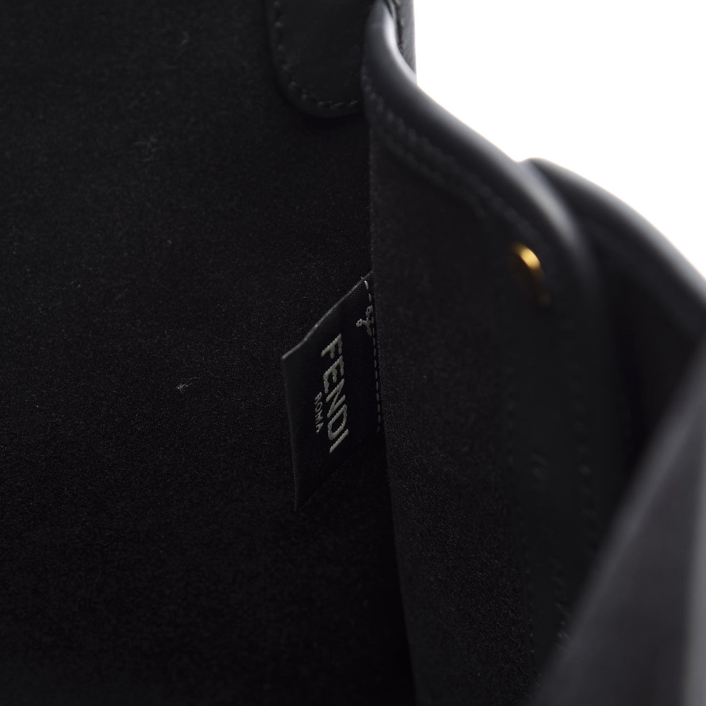 Glazed Fabric Vitello Century FF 1974 Stamp Patch Mini Peekaboo Defender Cover Mogano Panna Black