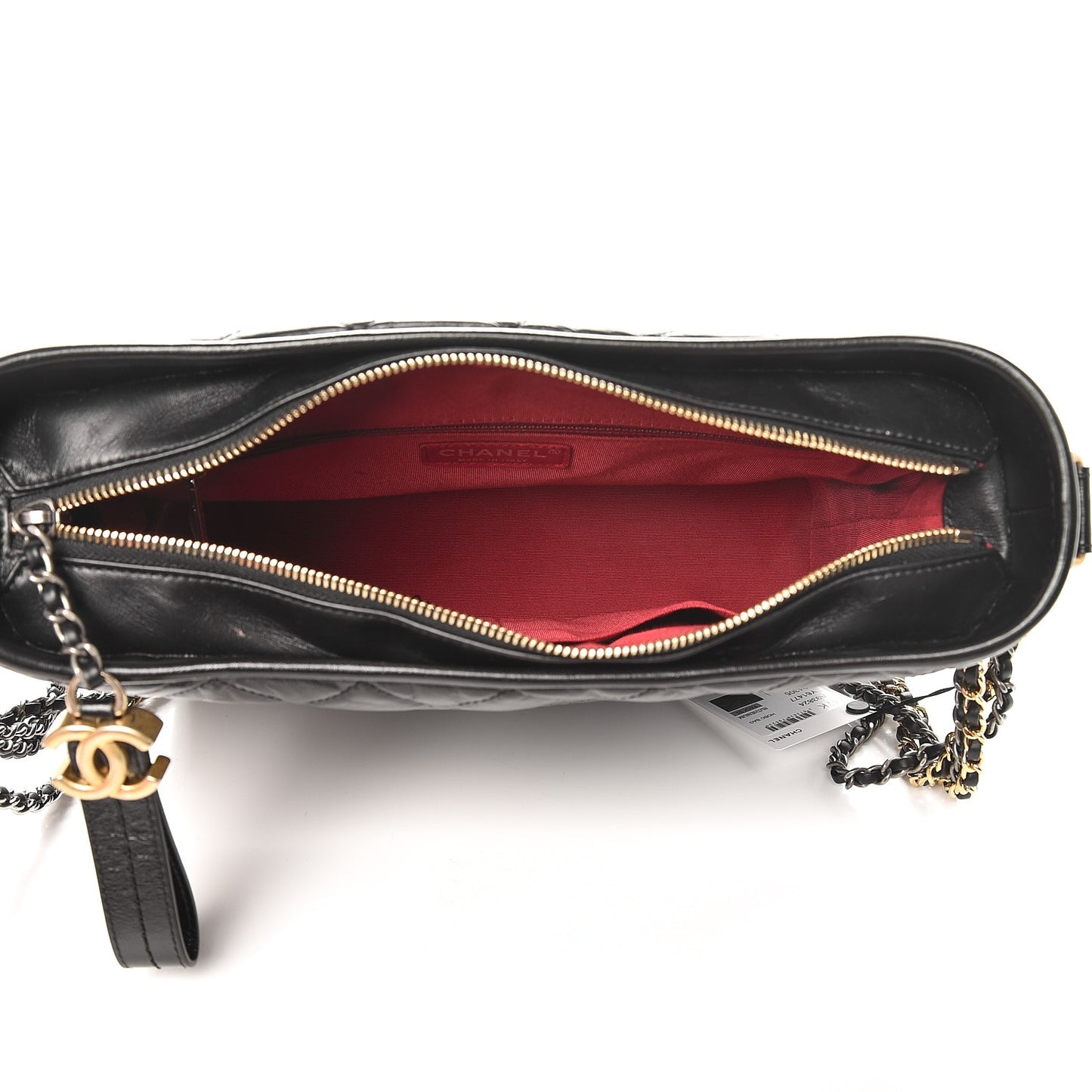 Aged Calfskin Quilted Medium Gabrielle Hobo Black