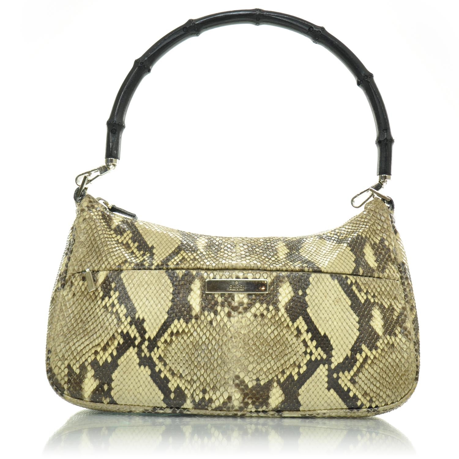 Gucci Python Bamboo Handle Shoulder Bag 1 of 9