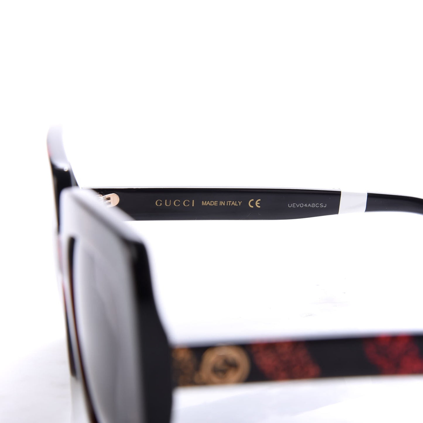 Acetate Oversize Stripe Sunglasses GG0328S Black Multi