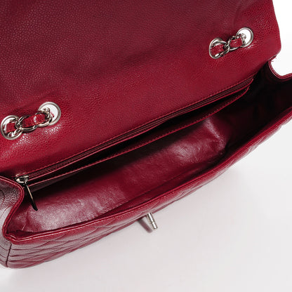 Chanel Caviar Quilted Jumbo Single Flap Dark Red 5 of 8