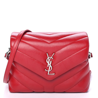 Saint Laurent Calfskin Y Quilted Monogram Toy Loulou Monogram Crossbody Bag Red 1 of 4