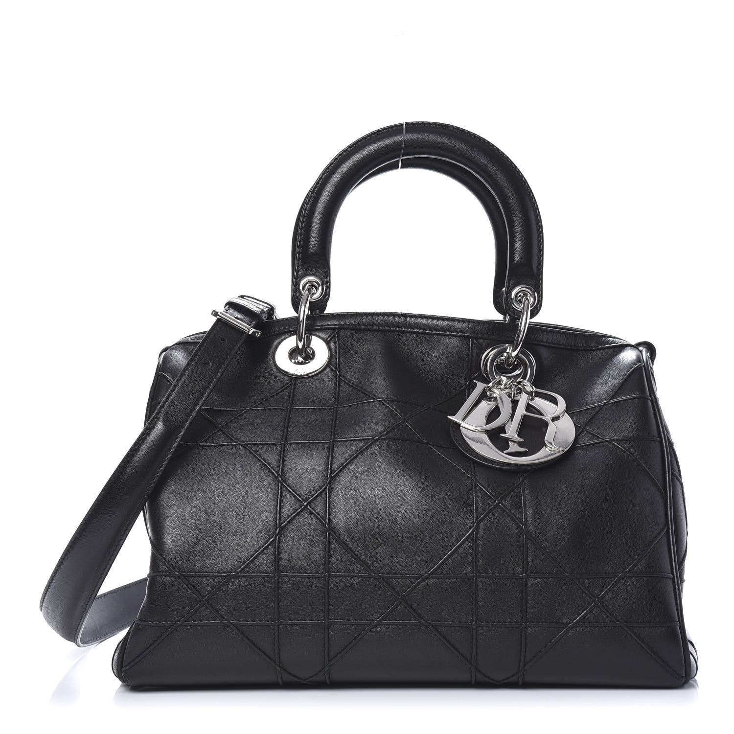Christian Dior Lambskin Cannage Granville Polochon Black 1 of 11