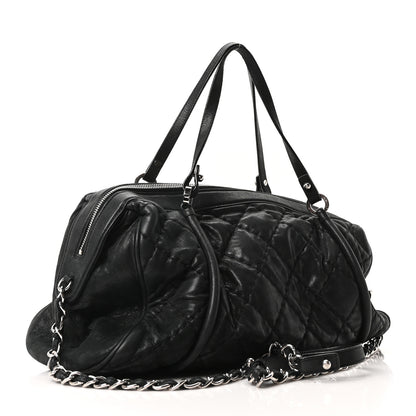 Chanel Iridescent Calfskin Quilted Relax CC Bowler Bag Black 3 of 10