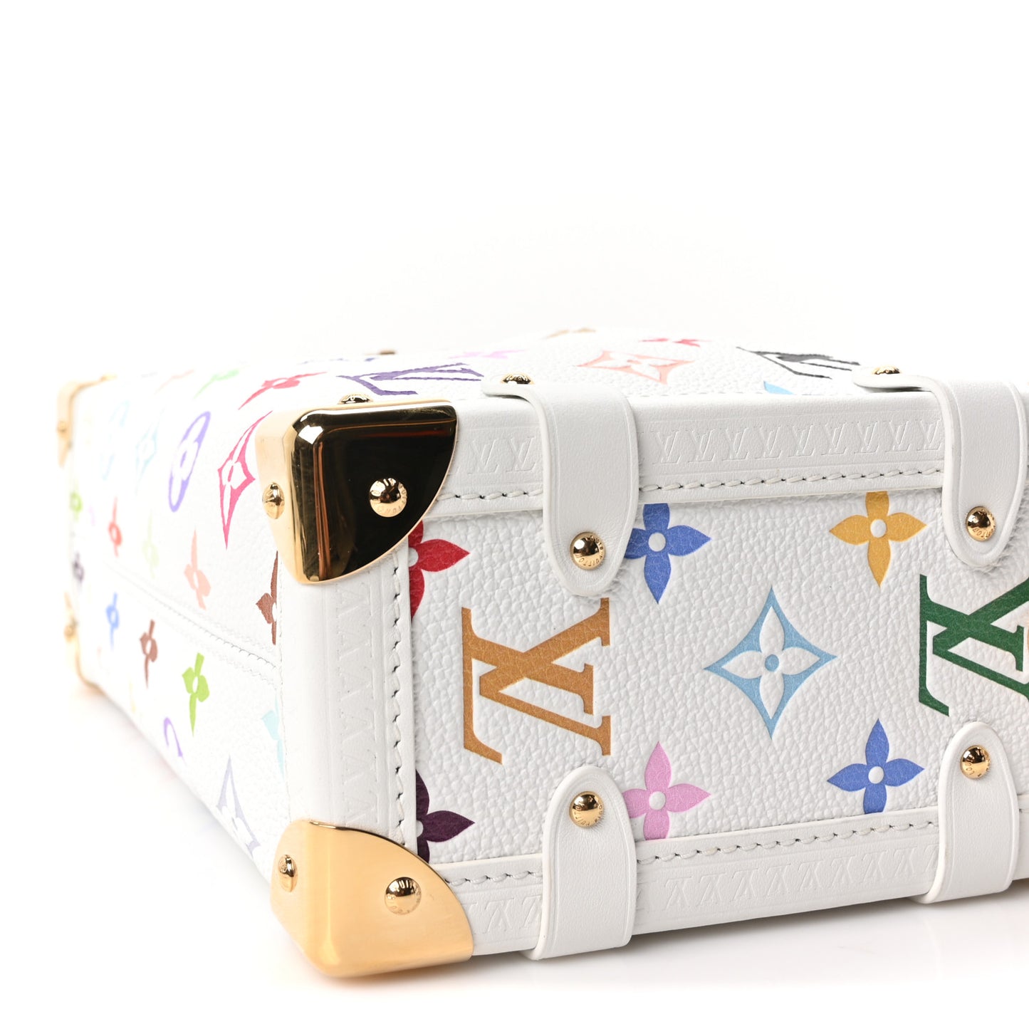 LV x TM Cowhide Monogram Multicolor Side Trunk MM White
