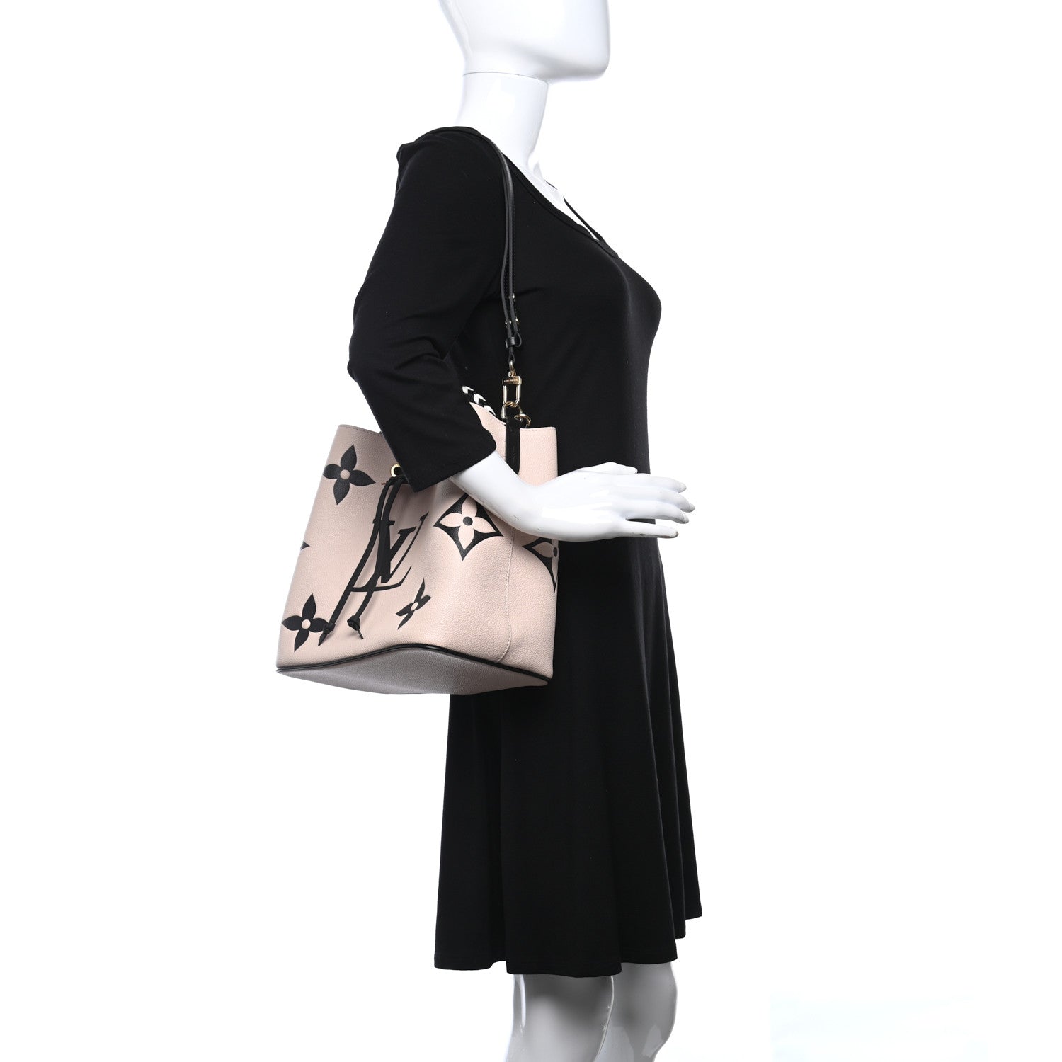 Louis Vuitton Empreinte Monogram Giant Crafty Neonoe MM Creme Black 2 of 8