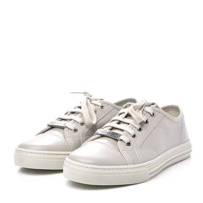 Gucci Calfskin Miro Soft Womens Lace Up Sneakers 35 Mystic White 2 of 11