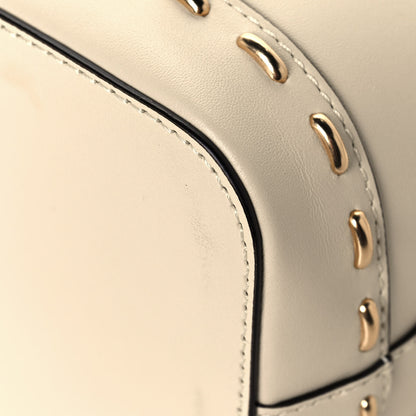 Fendi Vitello King F is Fendi Logo Debossed Metal Stitch Mini Mon Tresor Bucket Bag Pergamena 12 of 14