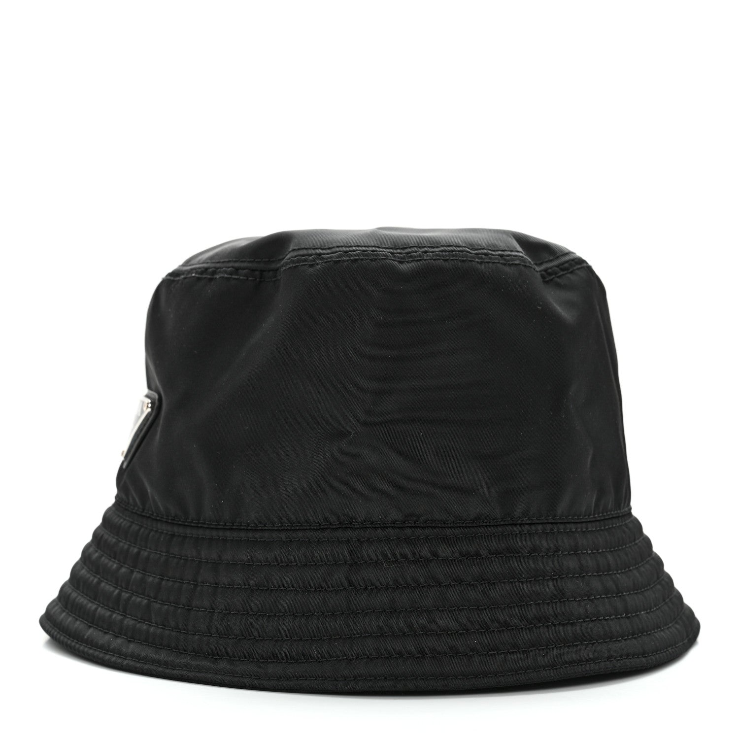 Prada Re-Nylon Metal Triangle Logo Mens Bucket Hat S Black 4 of 10