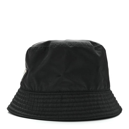 Prada Re-Nylon Metal Triangle Logo Mens Bucket Hat S Black 4 of 10
