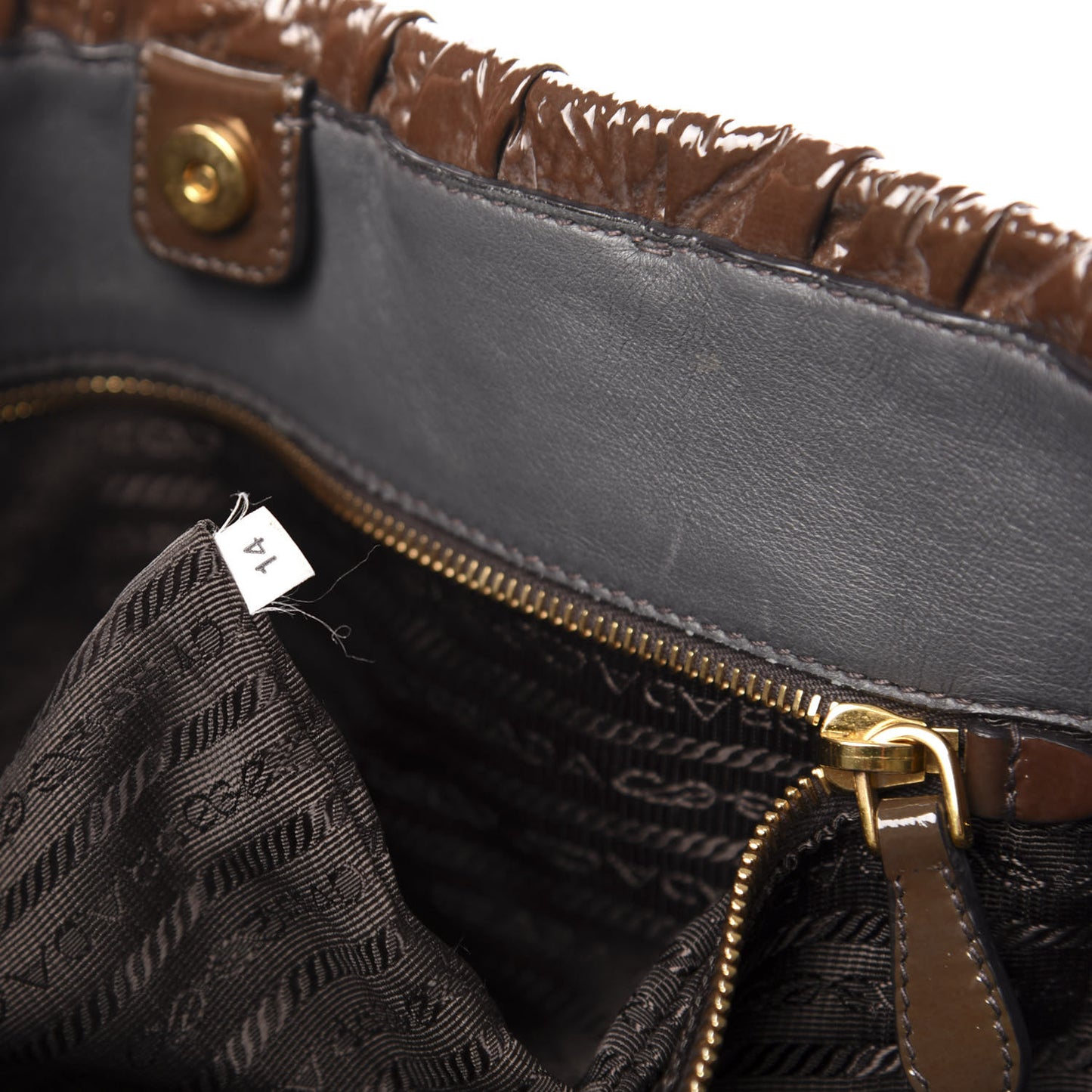 Vernice Gaufre Tote Brown