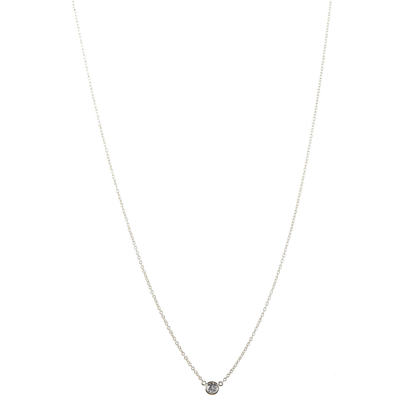 18K Yellow Gold Diamond .12ct Elsa Peretti Diamonds by the Yard Pendant Necklace