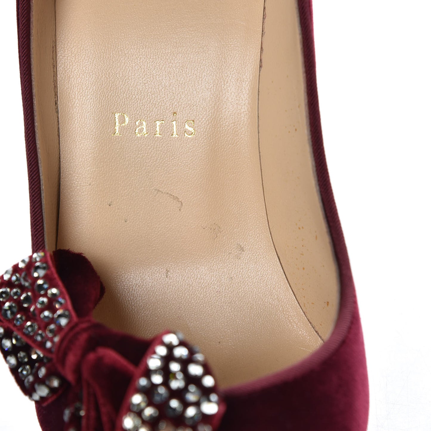 Velvet Madame Menule Bow 100 Pumps 35.5 Burgundy