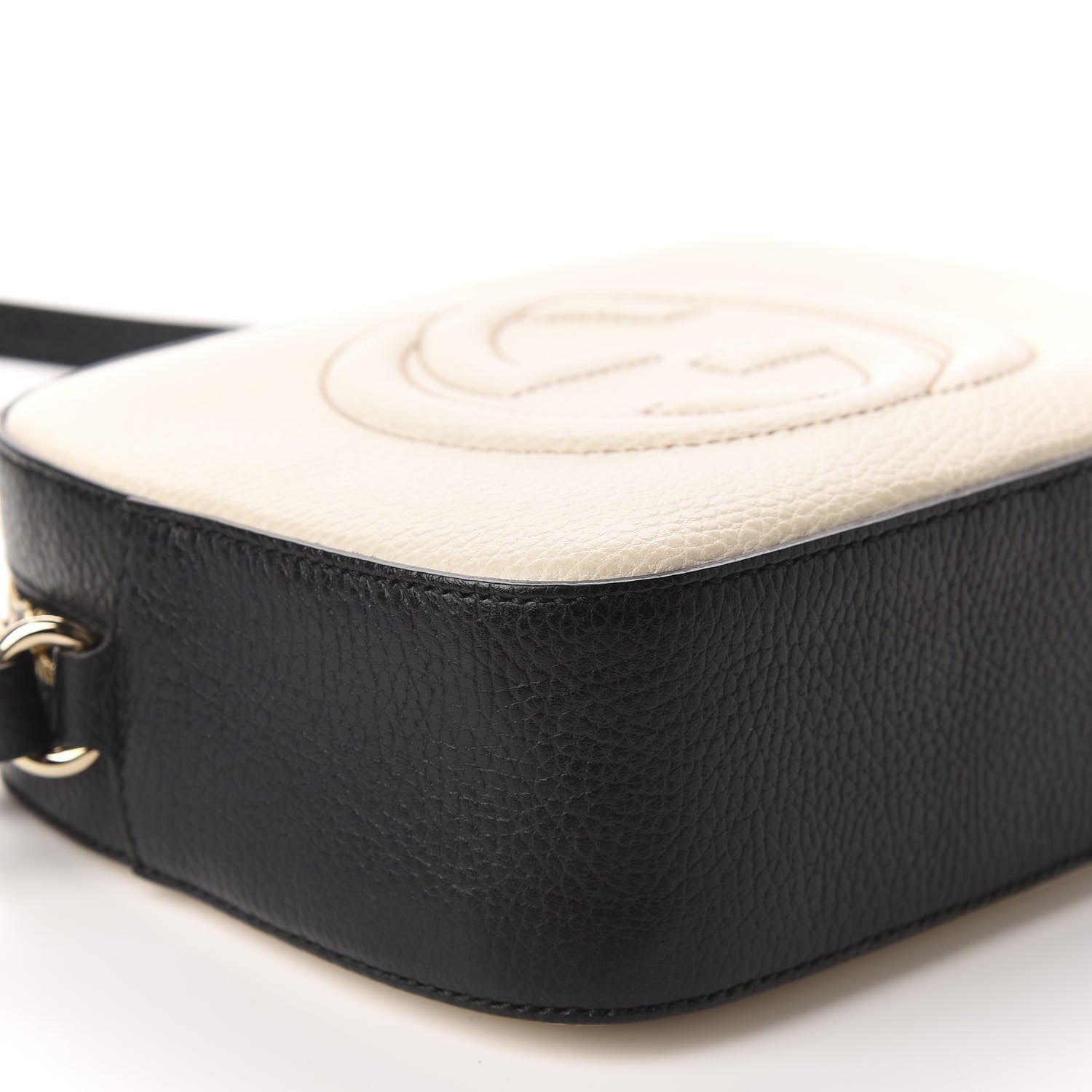Gucci Dollar Calfskin Bi-Color Small Soho Disco Bag Mystic White Black 6 of 10