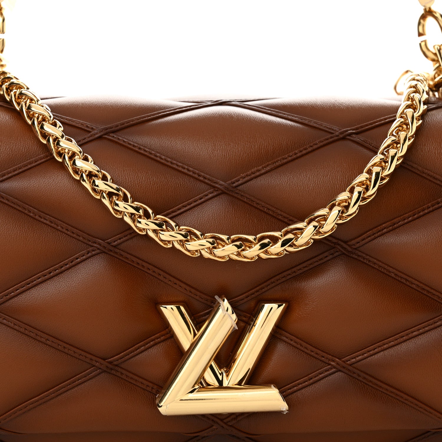Louis Vuitton Lambskin Malletage Top Handle GO-14 MM Toast Tan 8 of 11