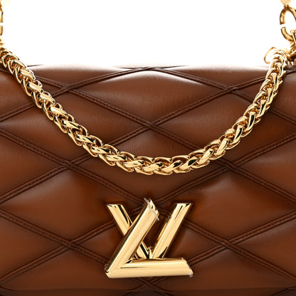 Louis Vuitton Lambskin Malletage Top Handle GO-14 MM Toast Tan 8 of 11