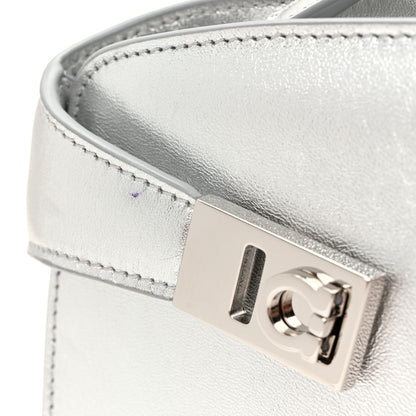 Salvatore Ferragamo Metallic Calfskin Mini E/W Hug Crossbody Bag Silver 11 of 11