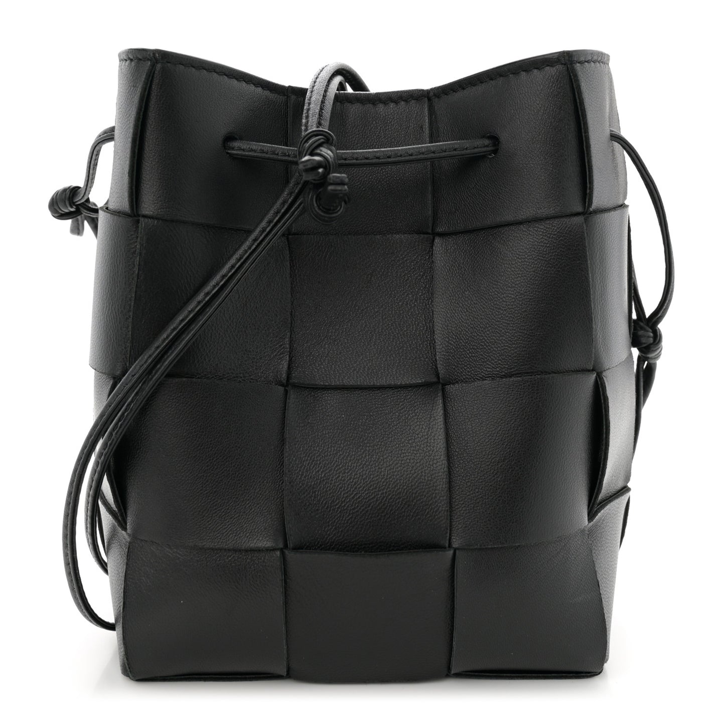 Nappa Maxi Intrecciato Cassette Bucket Bag Black