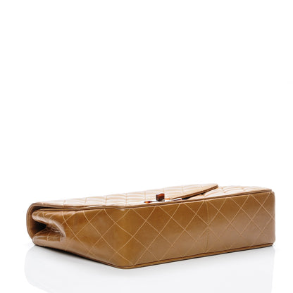 Chanel Lambskin Quilted Bekko Jumbo Single Flap Dark Beige 4 of 10