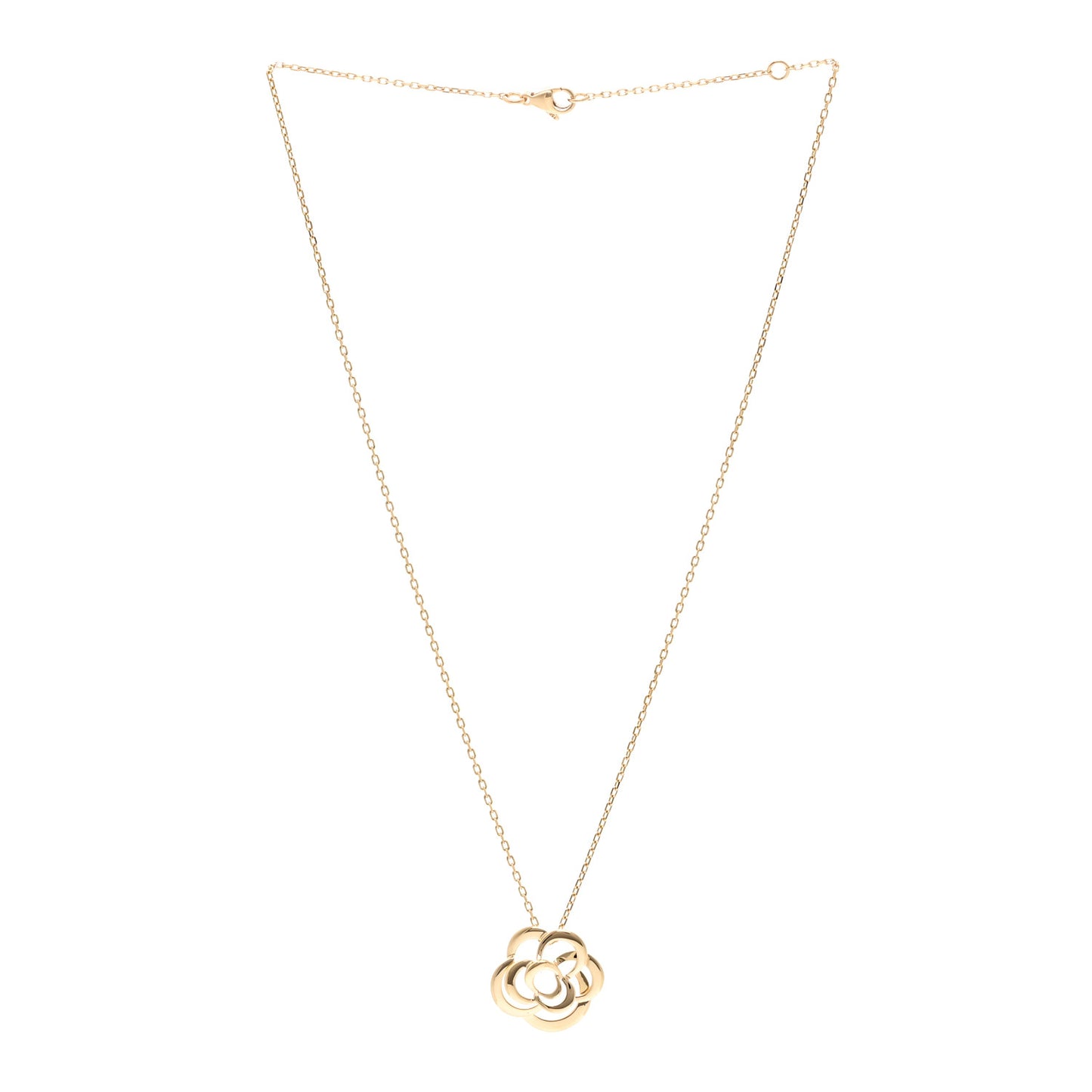 18K Yellow Gold Fil de Camelia Pendant Necklace