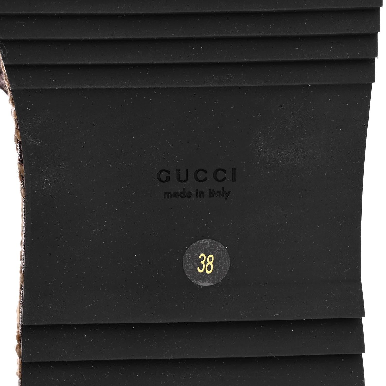 Gucci Lame GG Monogram Angelina Platform 55mm Slide Sandals 38 Brown Beige 7 of 10