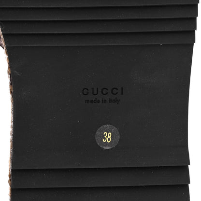 Gucci Lame GG Monogram Angelina Platform 55mm Slide Sandals 38 Brown Beige 7 of 10